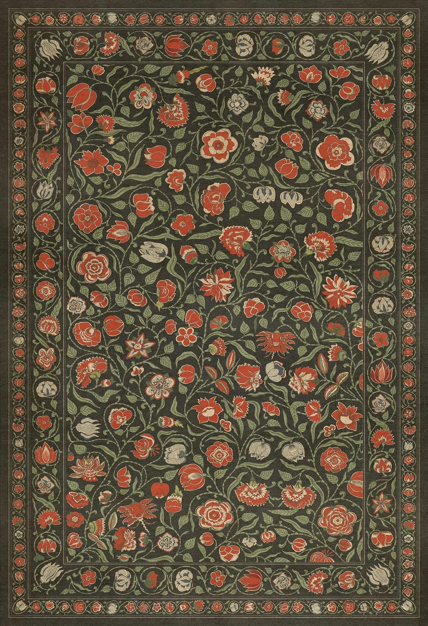 images English Garden Rose Vinyl Floor Cloth 52x76, 70x102