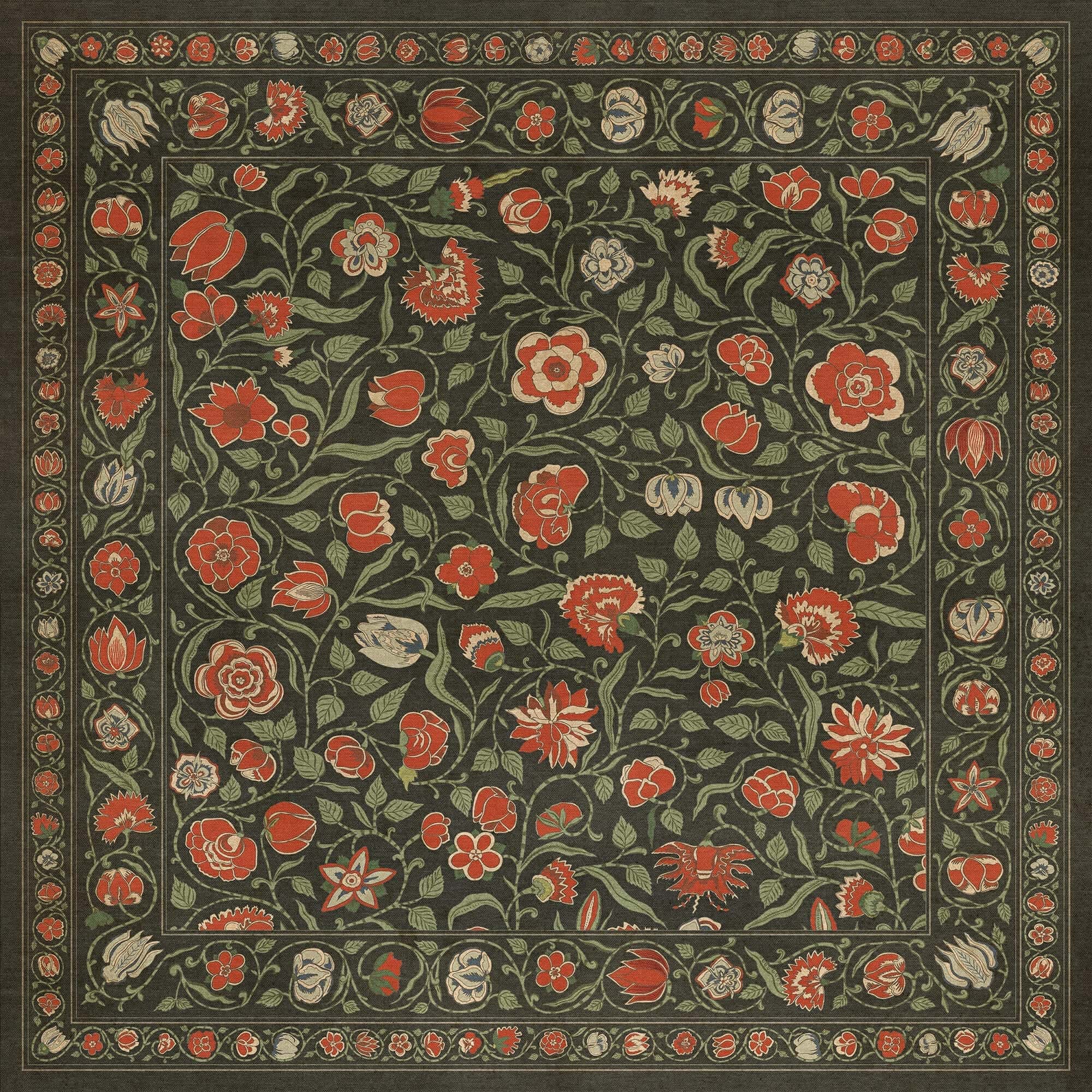 images English Garden Rose Vinyl Floor Cloth 60x60, 72x72