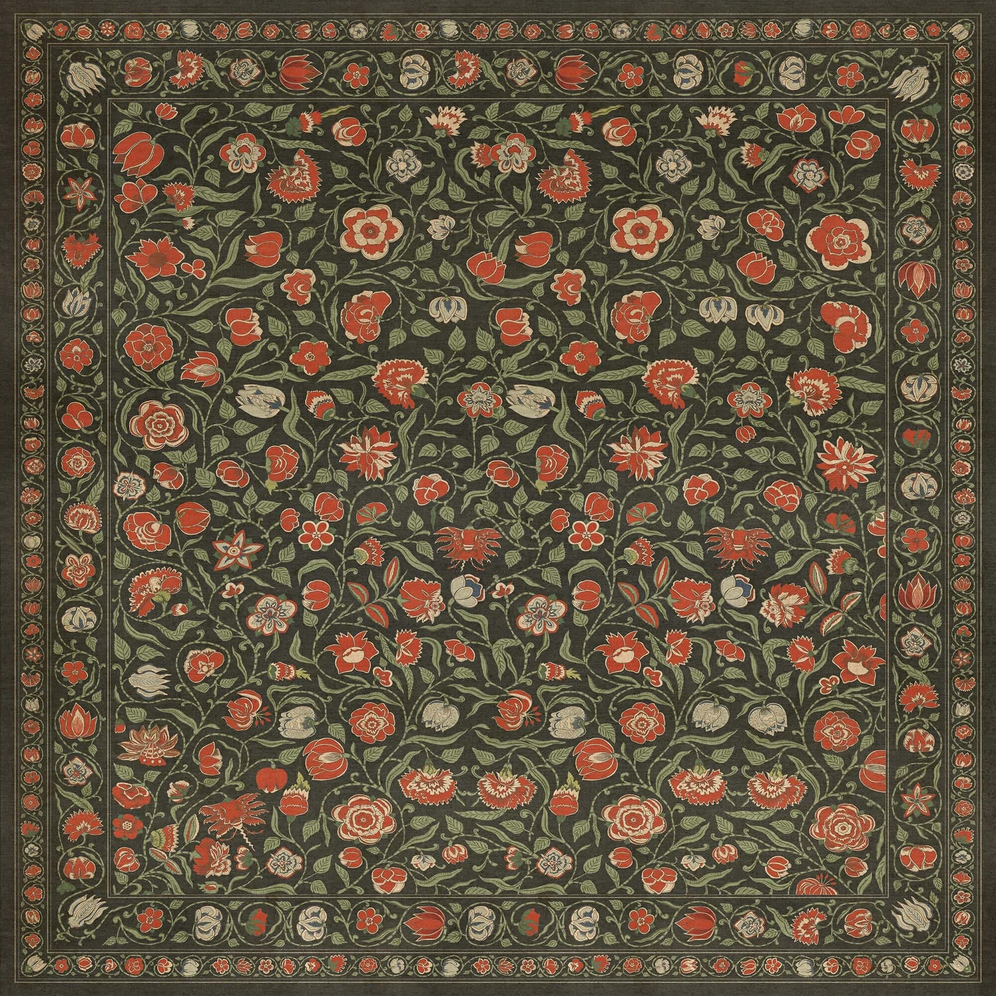 images English Garden Rose Vinyl Floor Cloth 96x96, 120x120