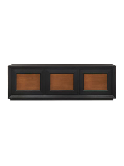 Burnett Entertainment Center, Ebony with Pecan Doors