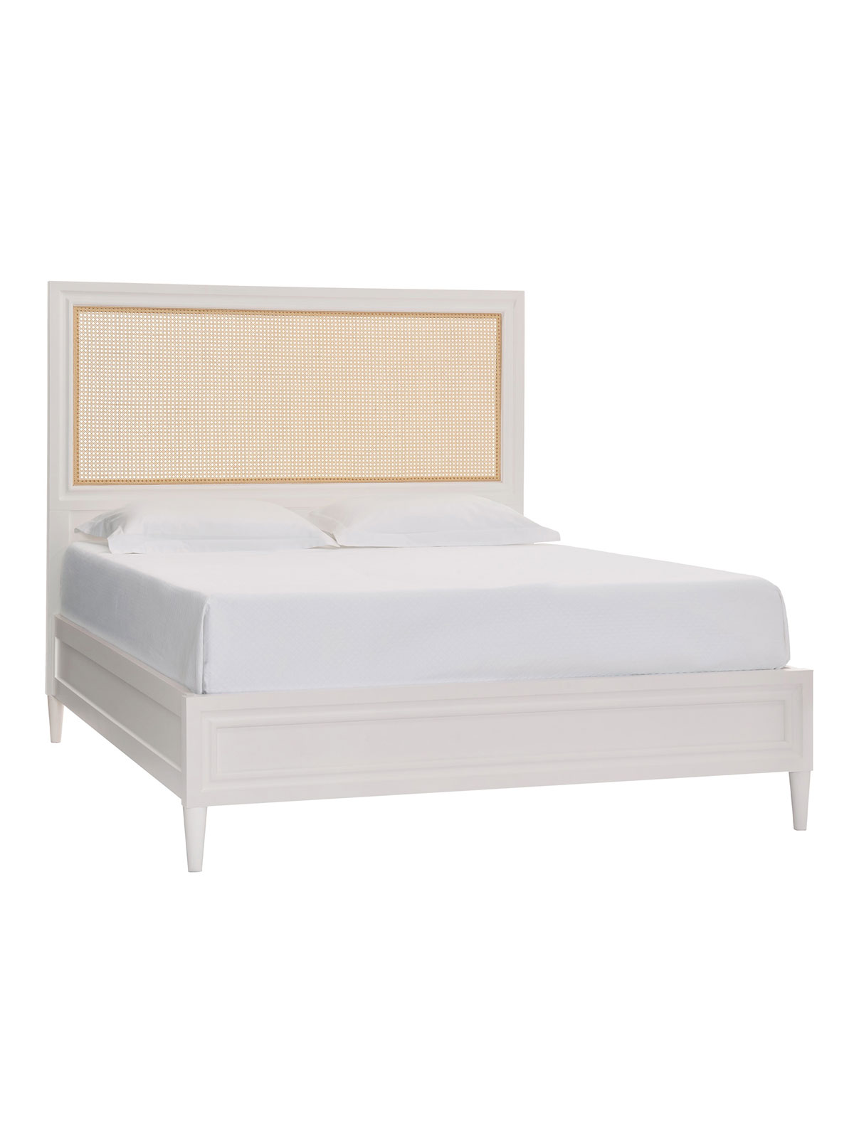 Plum Island Cane Bed, White with Natural Cane Plum Island Cane Bed, White with Natural Cane