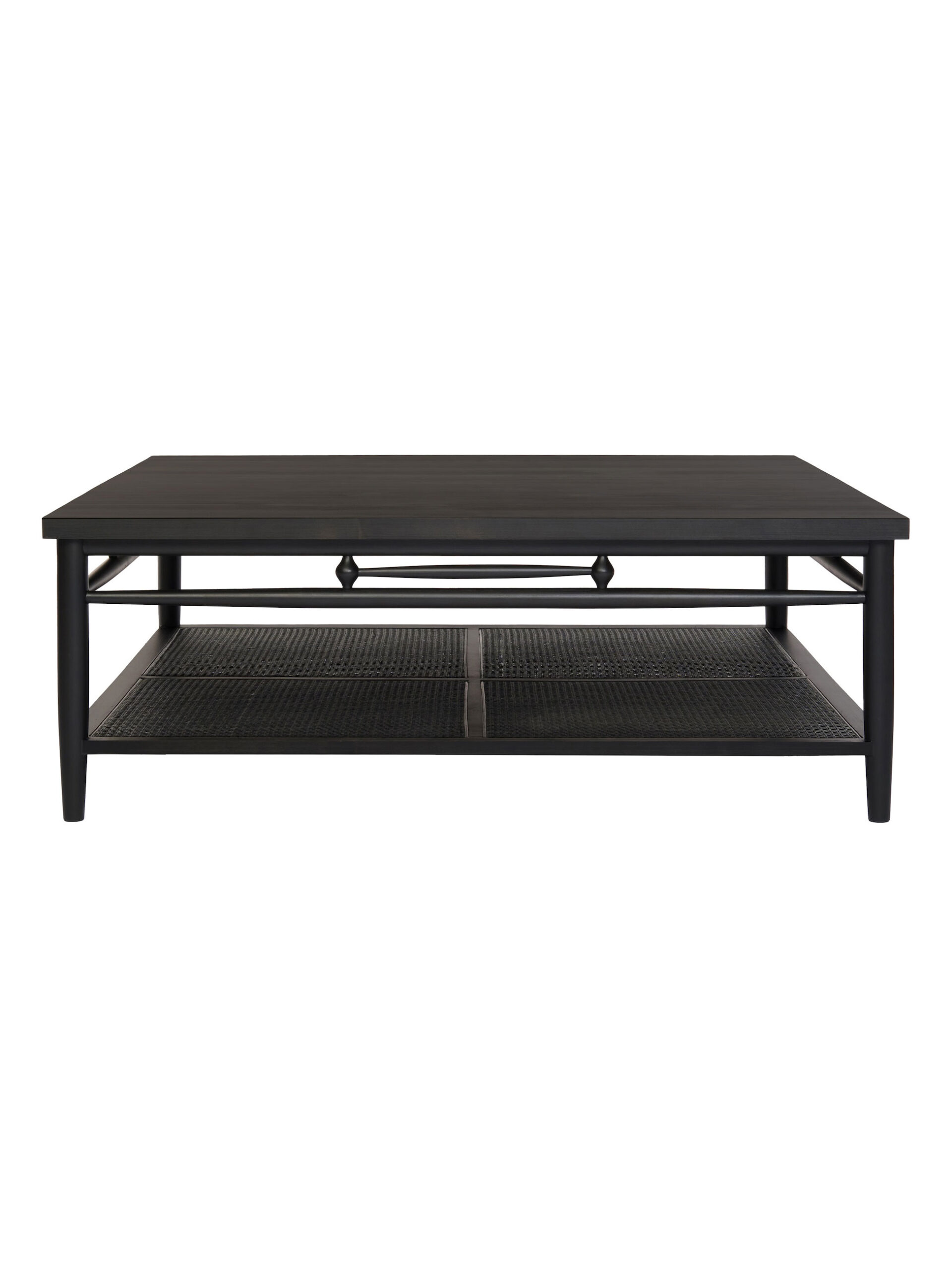 Westhampton Square Coffee Table, Ebony with Painted Cane Westhampton Square Coffee Table, Ebony with Painted Cane