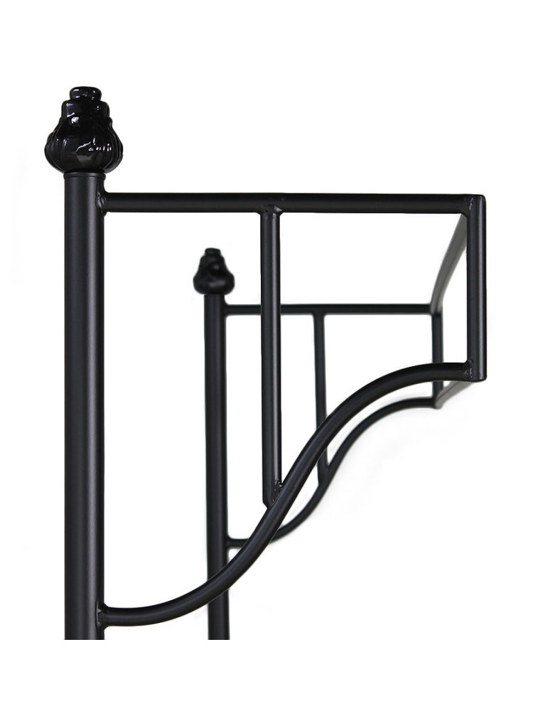 Violet-Canopy-Wrought-Iron-Bed,-detail Violet Canopy Wrought Iron Bed, Queen, Black Matte 2