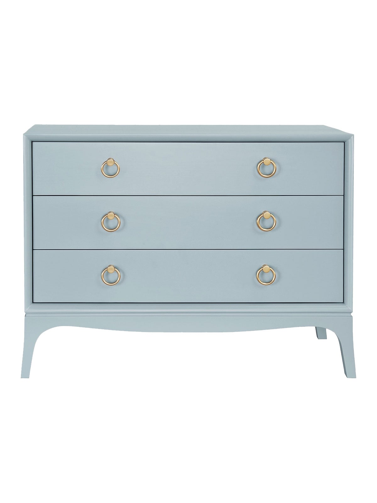 Coopers Large 3 Drawer Nightstand, Noosa Blue, Front Coopers Large 3 Drawer Nightstand, Noosa Blue, Front
