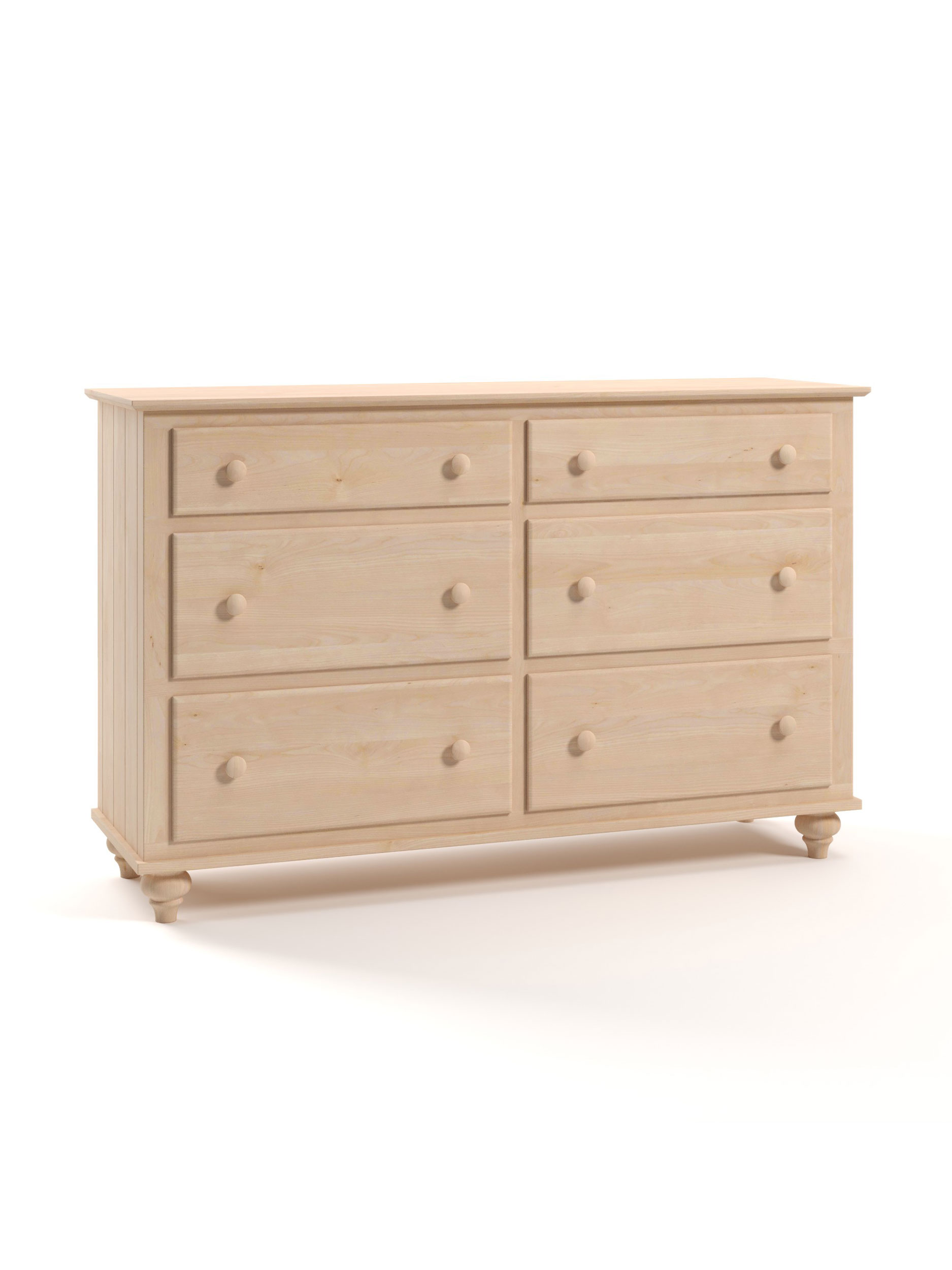Coastal Cottage Six Drawer Dresser, Natural Stain Coastal Cottage Six Drawer Dresser, Natural Stain