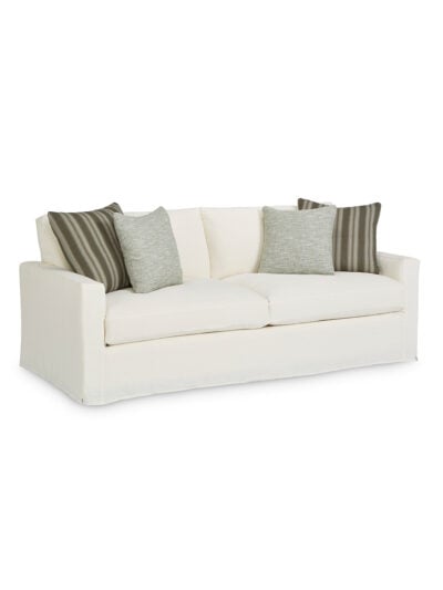 Kiawah Grande Two Seat Slipcovered Sofa, Broadway Ivory, Tubes Forest & Redford Kelp Pillows