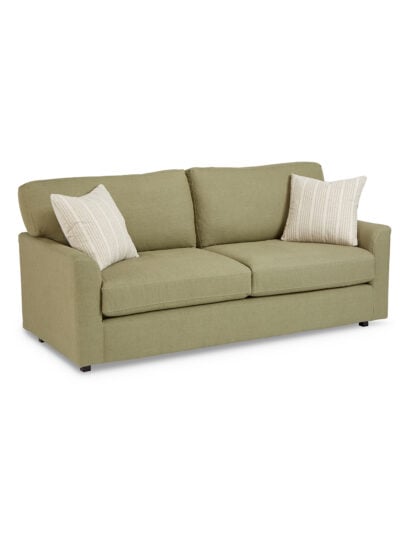 Tybee Two Seat Slipcovered Sofa, Luna Pine, McQueen Green Tea Pillows