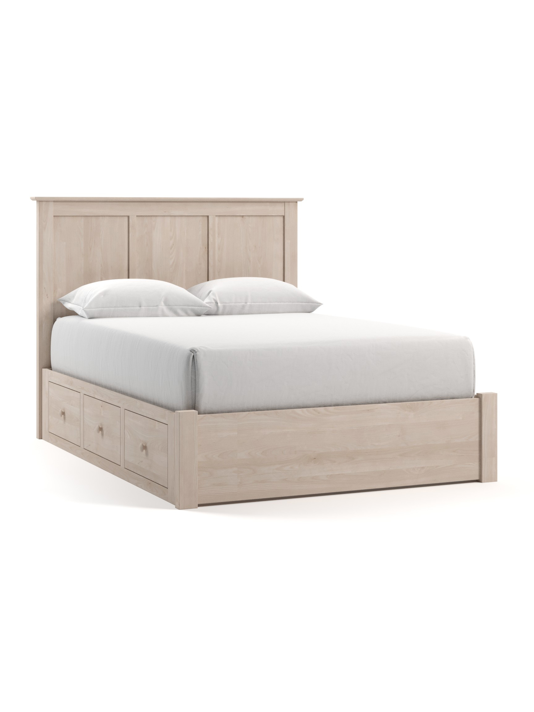 Coastal Cottage Low Profile Three Panel Wood Deep Storage Bed, Full, Lace Stain, Flat Panel Coastal Cottage Low Profile Three Panel Wood Deep Storage Bed, Full, Lace Stain, Flat Panel