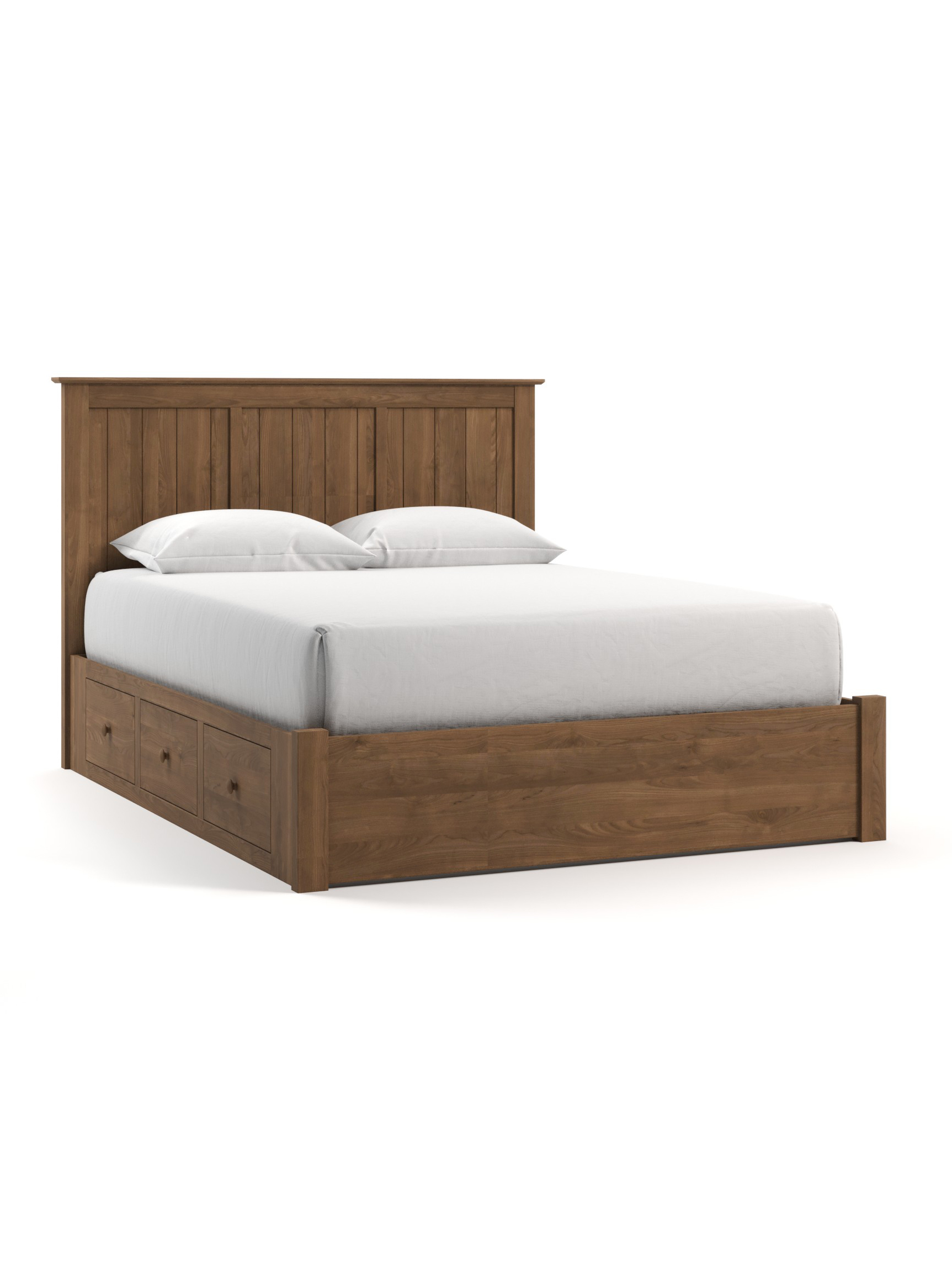 Coastal Cottage Low Profile Three Panel Wood Deep Storage Bed, Queen, Provincial Stain, Barn Board Coastal Cottage Low Profile Three Panel Wood Deep Storage Bed, Queen, Provincial Stain, Barn Board