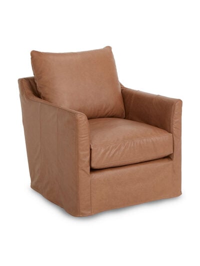 Cape May Petite Leather Slipcovered Accent Chair, Rangers Morning Sun