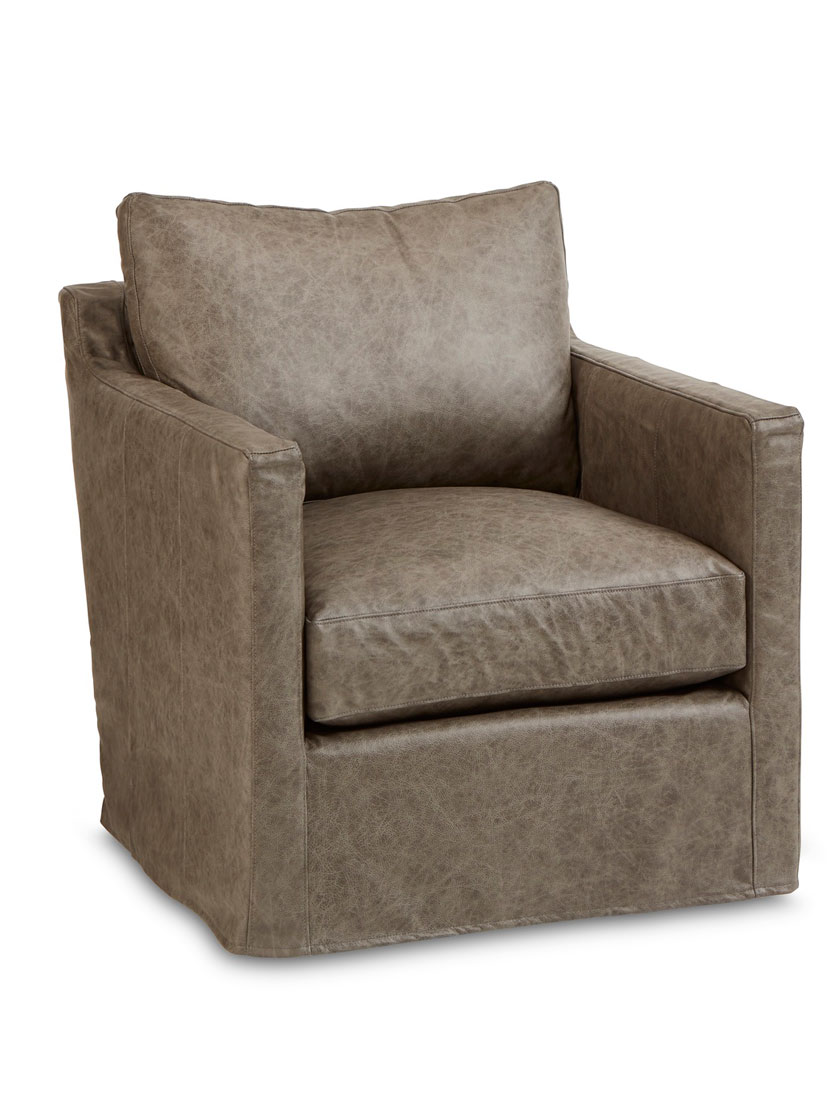 Norfolk Petit Leather Slipcovered Accent Chair, Saloon Grey Norfolk Petit Leather Slipcovered Accent Chair, Saloon Grey