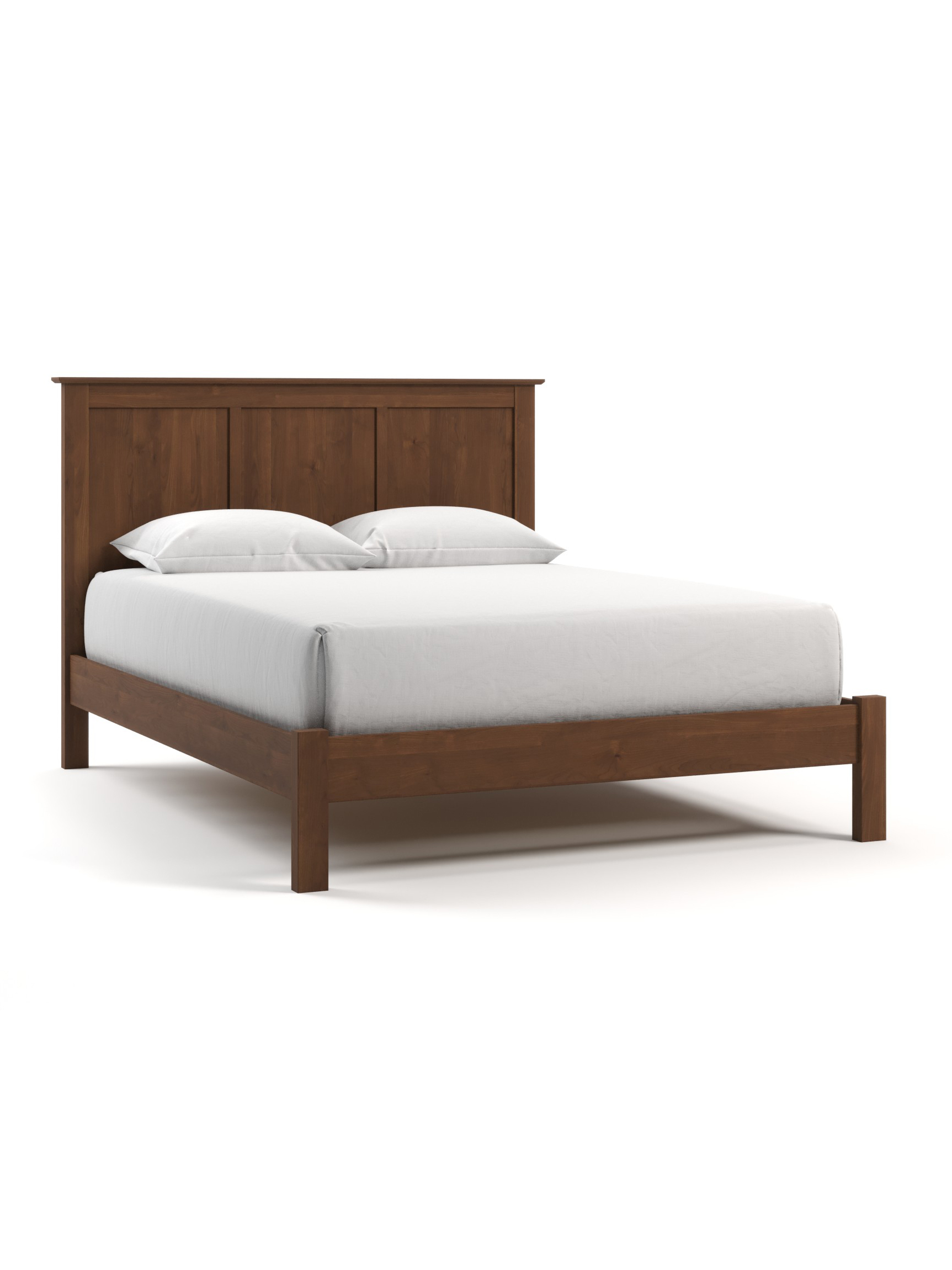 Coastal Cottage Low Profile Three Panel Wood Bed, Queen, Medium Stain, Flat Coastal Cottage Low Profile Three Panel Wood Bed, Queen, Medium Stain, Flat