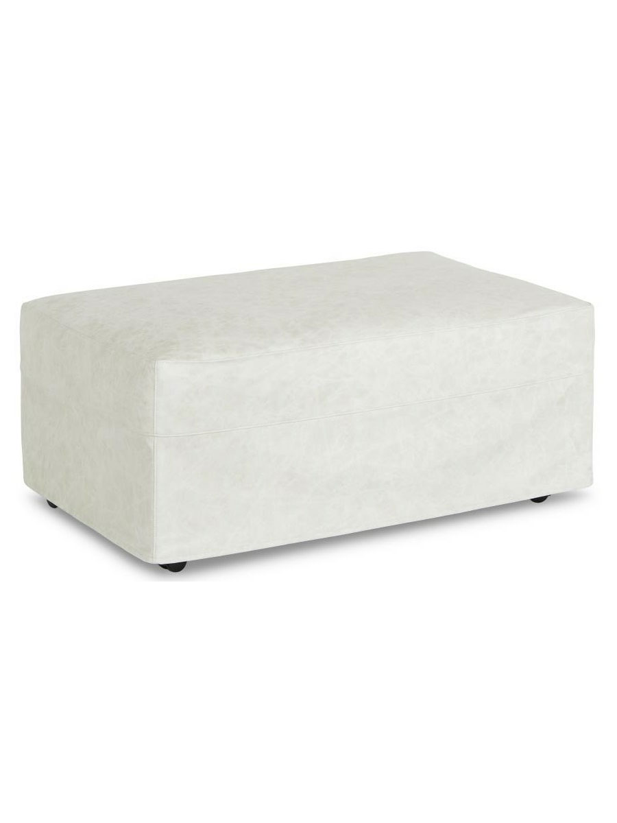 Shoreline Leather Slipcovered Long Ottoman, Saloon Luna Shoreline Leather Slipcovered Long Ottoman, Saloon Luna