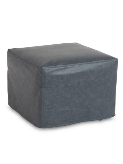 Shoreline Leather Slipcovered Square Ottoman, Discontinued Color