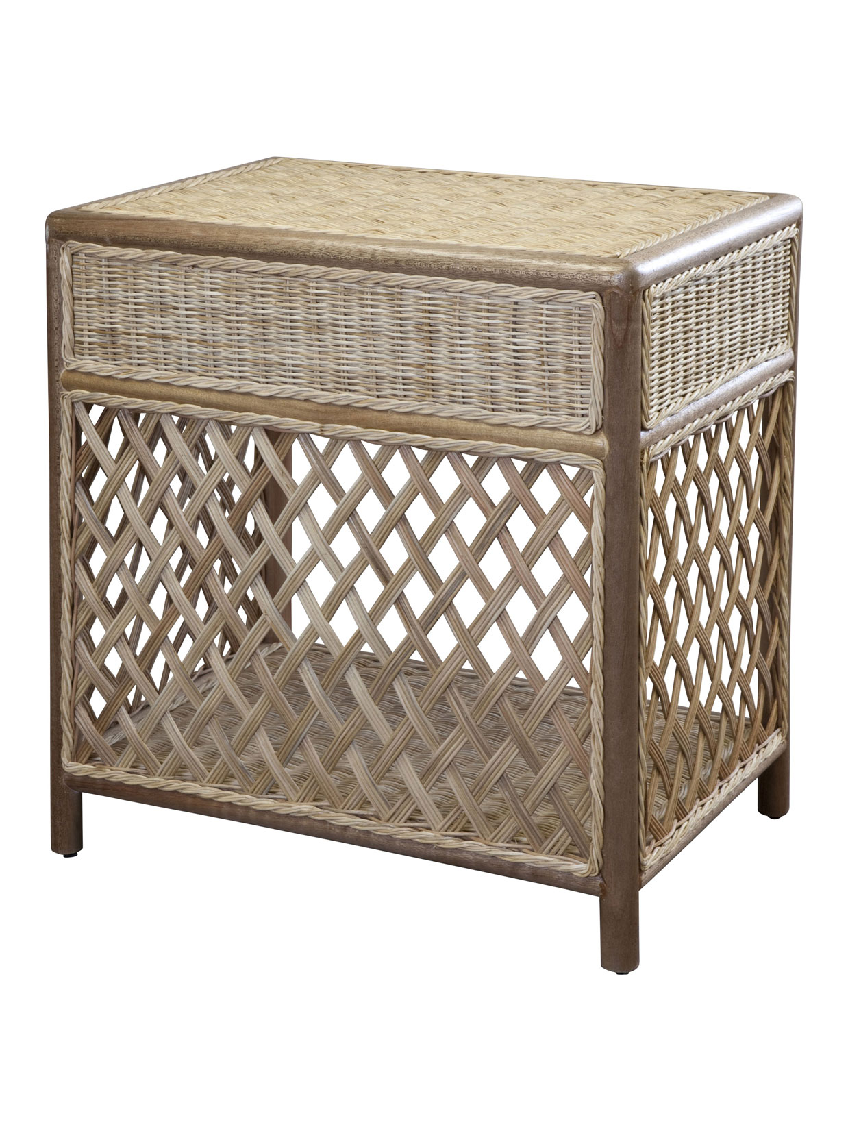 Naples Wicker Bedside Table, Back Naples Wicker Bedside Table, Back