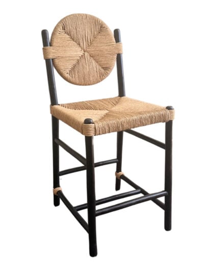 Portofino Wicker Counter Stool, Natural with Black