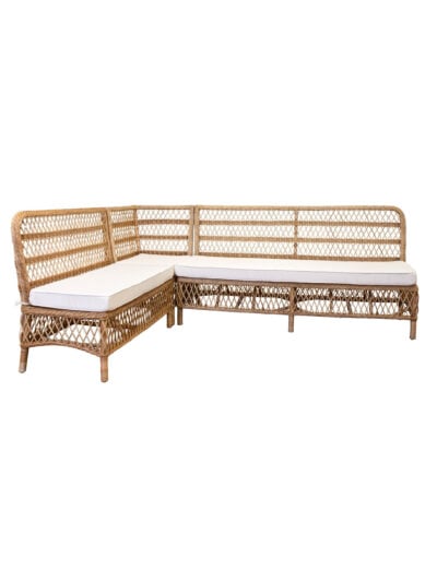 Nantucket Wicker Banquette, Natural
