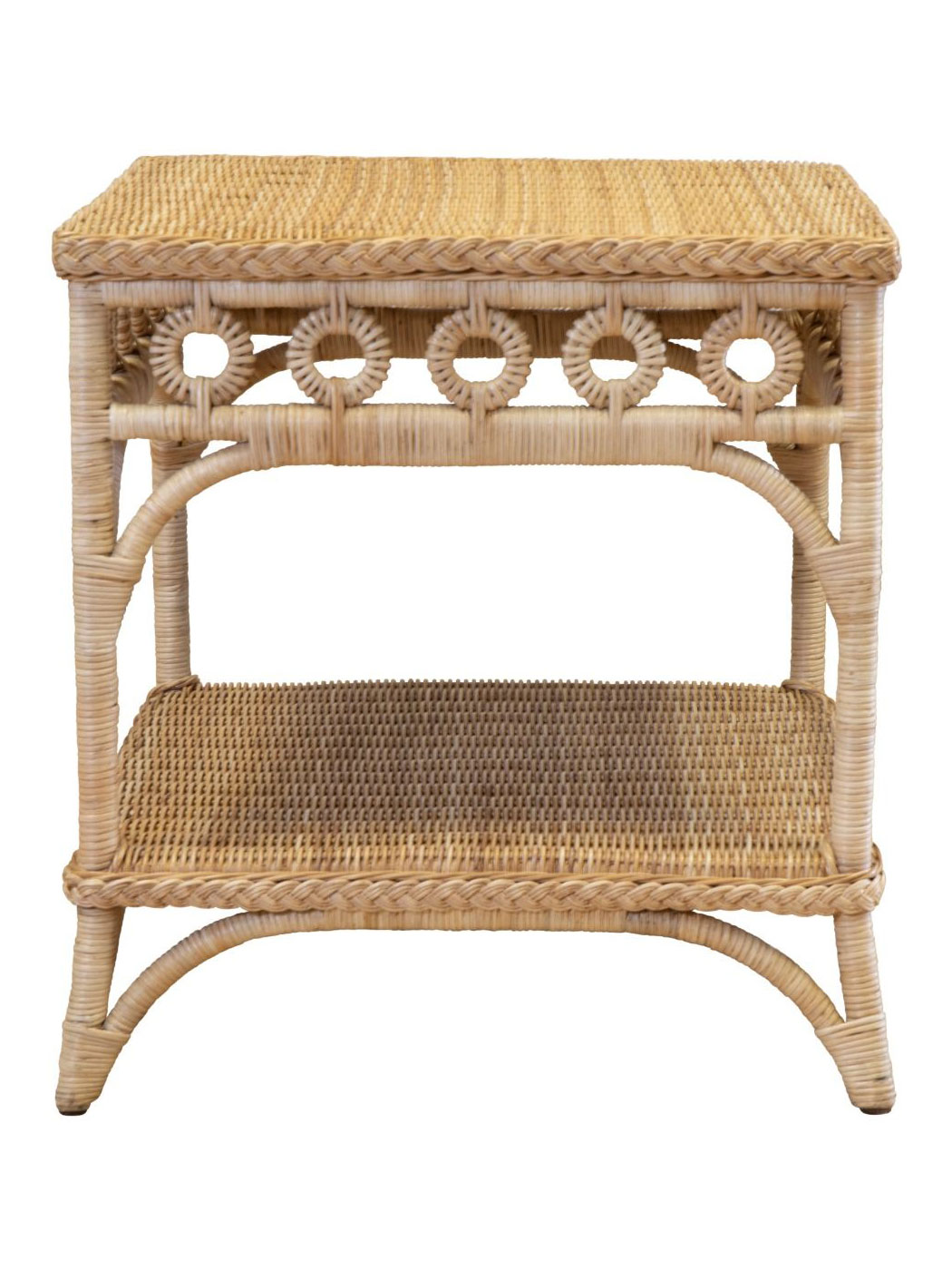 Portofino Wicker End Table, Natural, Front