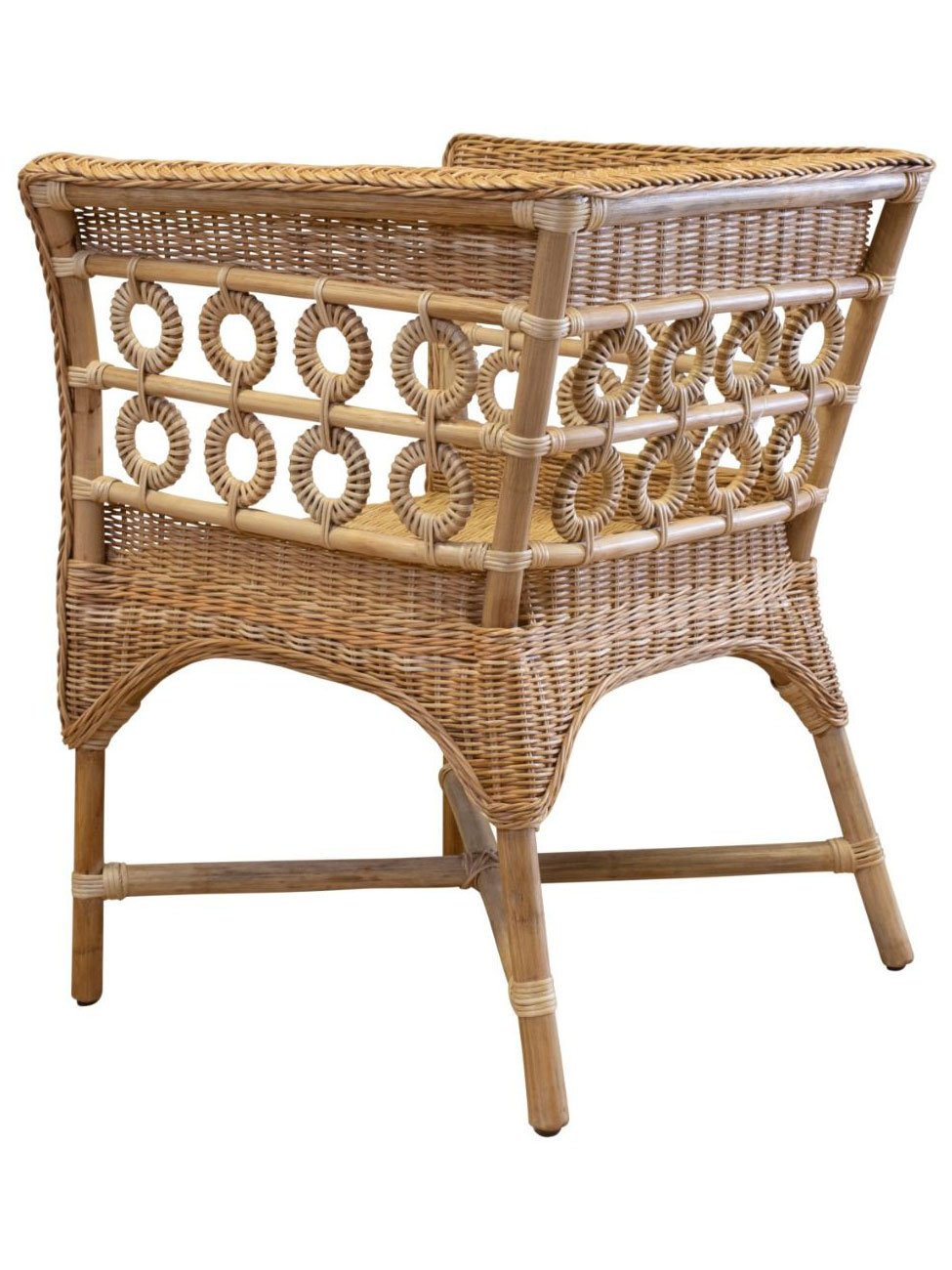 Portofino Wicker Accent Chair, Natural, Side