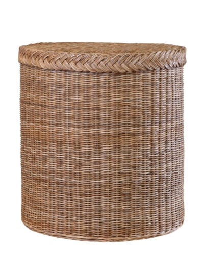 Charleston Wicker Round End Table, Natural