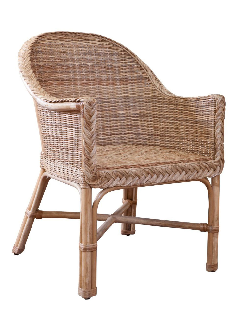Capri Wicker Dining Chair, Natural 4 Capri Wicker Dining Chair, Natural 4