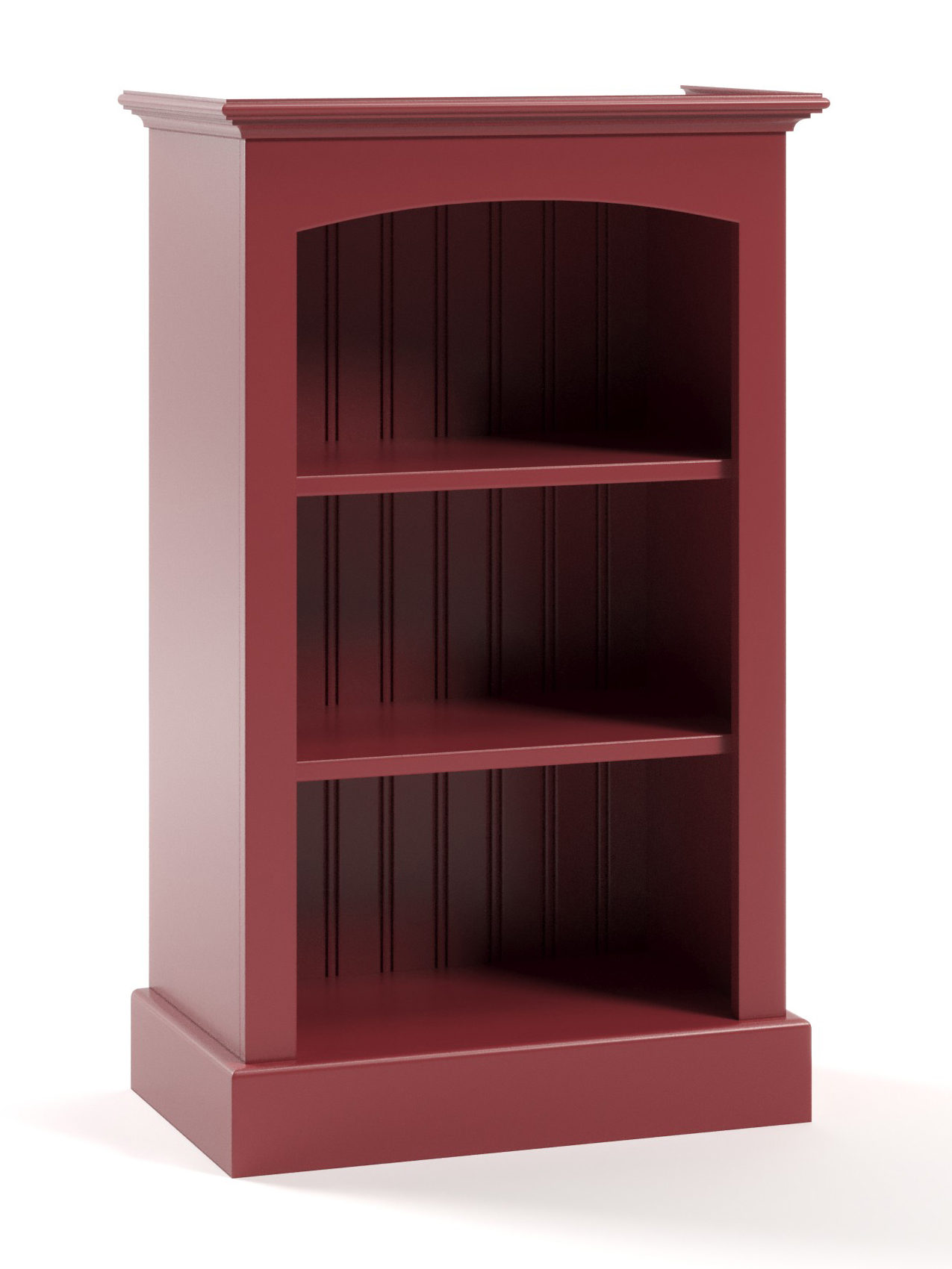 Carolina Narrow Bookcase, Straight Base, Curved Top, Flat Sides, Tomato Carolina Narrow Bookcase, Straight Base, Curved Top, Flat Sides, Tomato