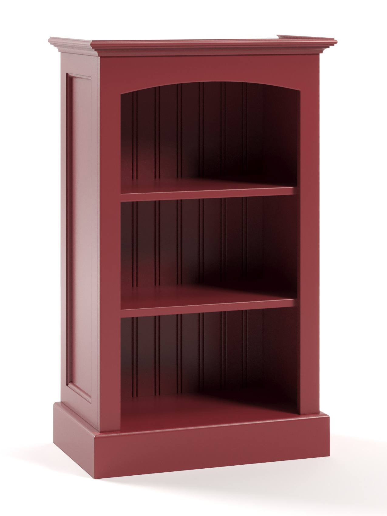 Carolina Narrow Bookcase, Straight Base, Curved Top, Framed Sides, Tomato Carolina Narrow Bookcase, Straight Base, Curved Top, Framed Sides, Tomato