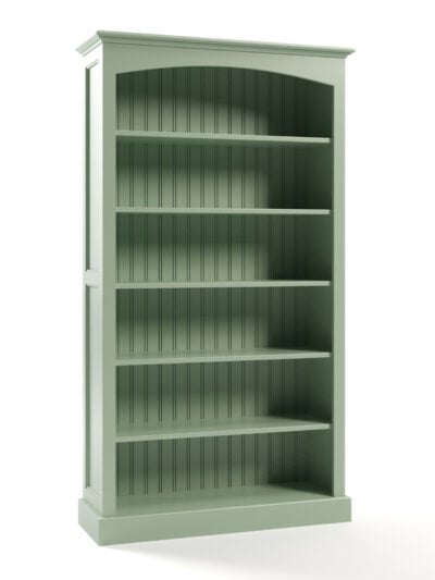 Carolina Wide Tall Bookcase, Curved Top, Straight Base, Framed Sides, Mojito