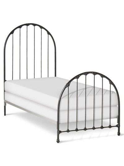 Iris Wrought Iron Bed, Twin, Matte Black