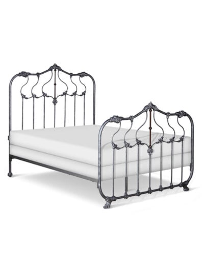 Primrose Wrought Iron Bed, Queen, Mottled Gray