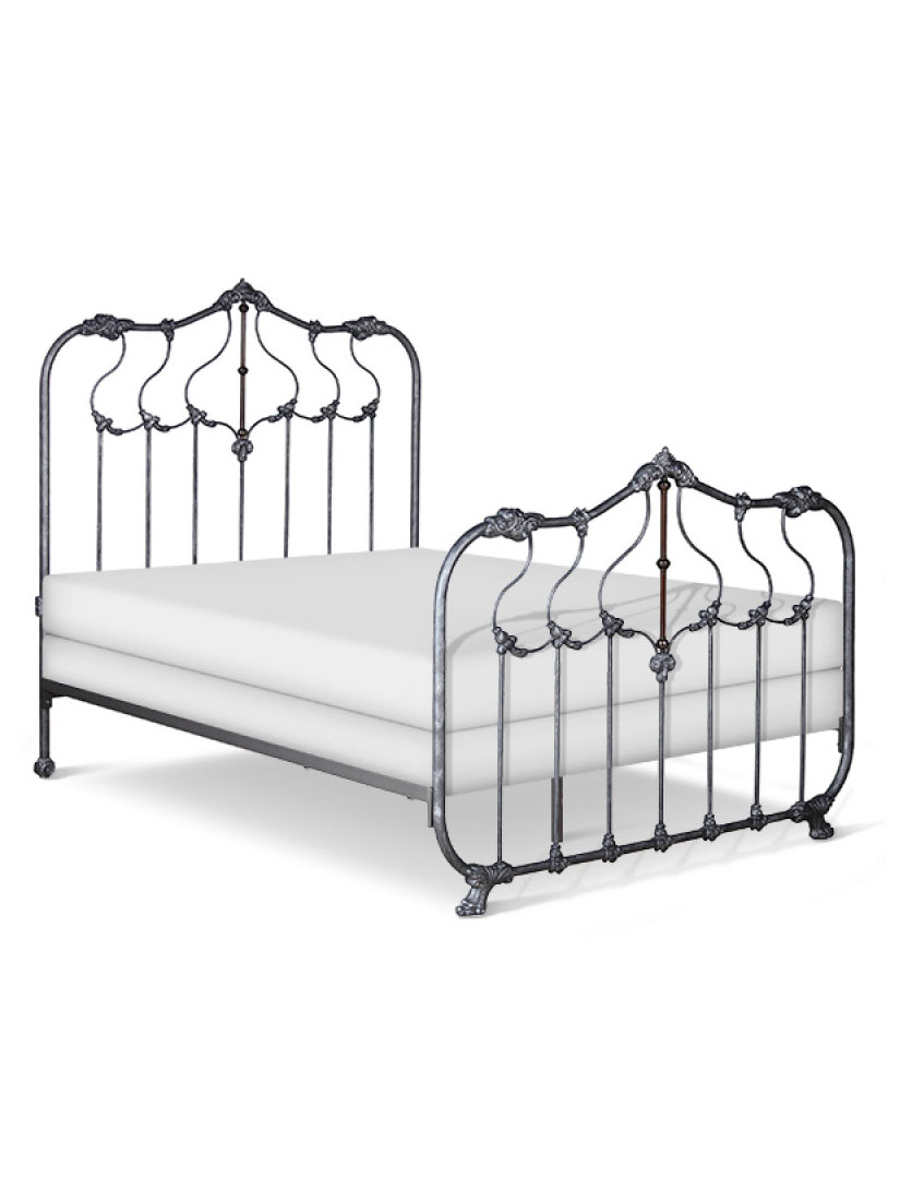 Primrose Wrought Iron Bed, Queen, Mottled Gray Primrose Wrought Iron Bed, Queen, Mottled Gray