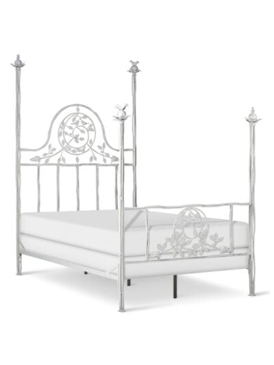 Twiggy Wrought Iron Bed, Full, Distressed White