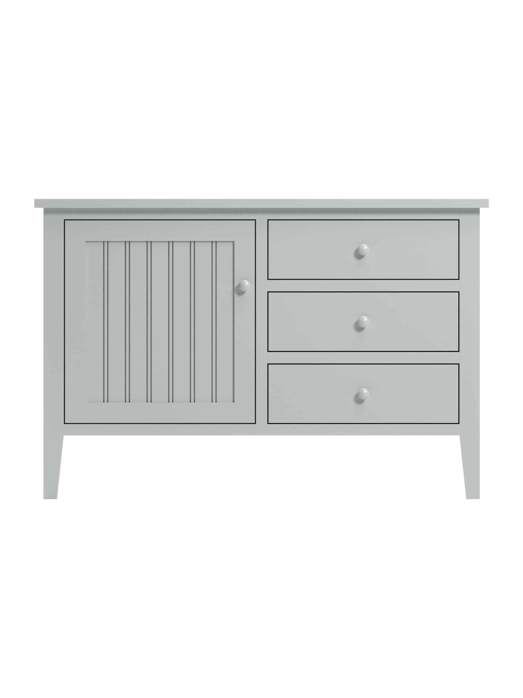 Stafford 1 Door TV Console, Tapered Legs, Beadboard Panels, Wood Knobs, Mist, Straight On Stafford 1 Door TV Console, Tapered Legs, Beadboard Panels, Wood Knobs, Mist, Straight On