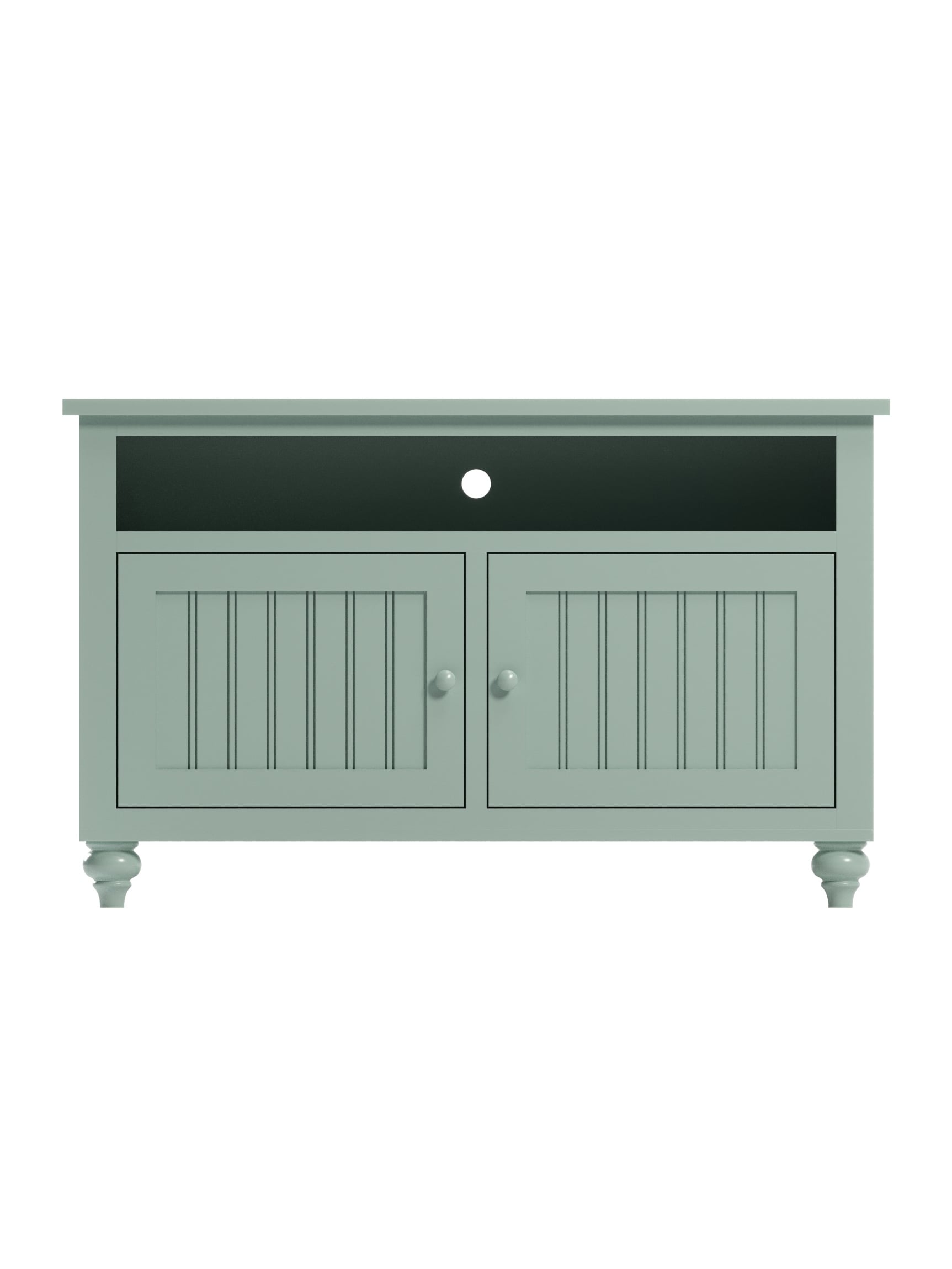 Coastal Cottage Stafford TV Console, Bun Foot, Beadboard Panels, Wood Knobs, Sea Foam, Straight On Coastal Cottage Stafford TV Console, Bun Foot, Beadboard Panels, Wood Knobs, Sea Foam, Straight On