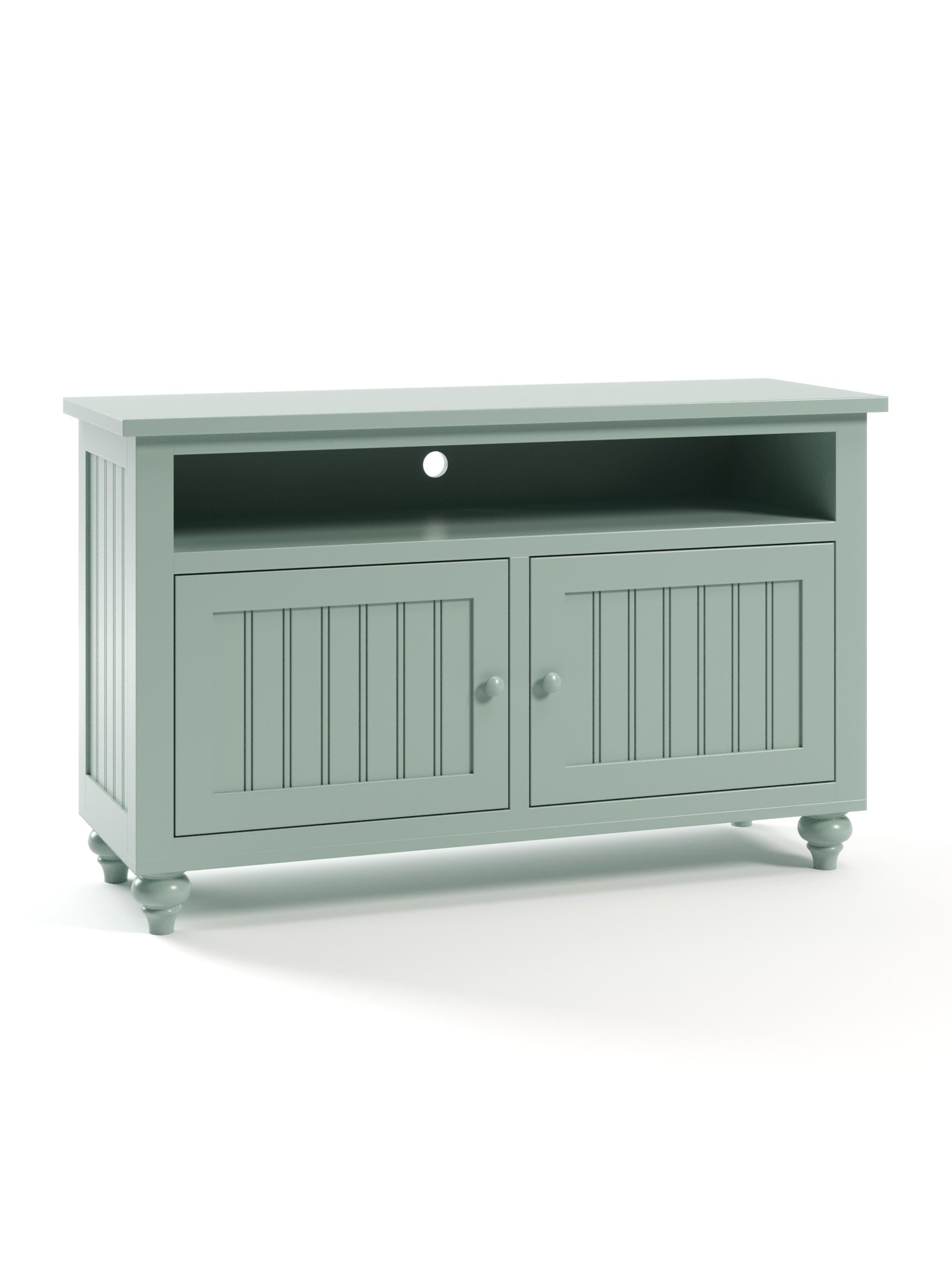 Coastal Cottage Stafford TV Console, Bun Foot, Beadboard Panels, Wood Knobs, Sea Foam Coastal Cottage Stafford TV Console, Bun Foot, Beadboard Panels, Wood Knobs, Sea Foam