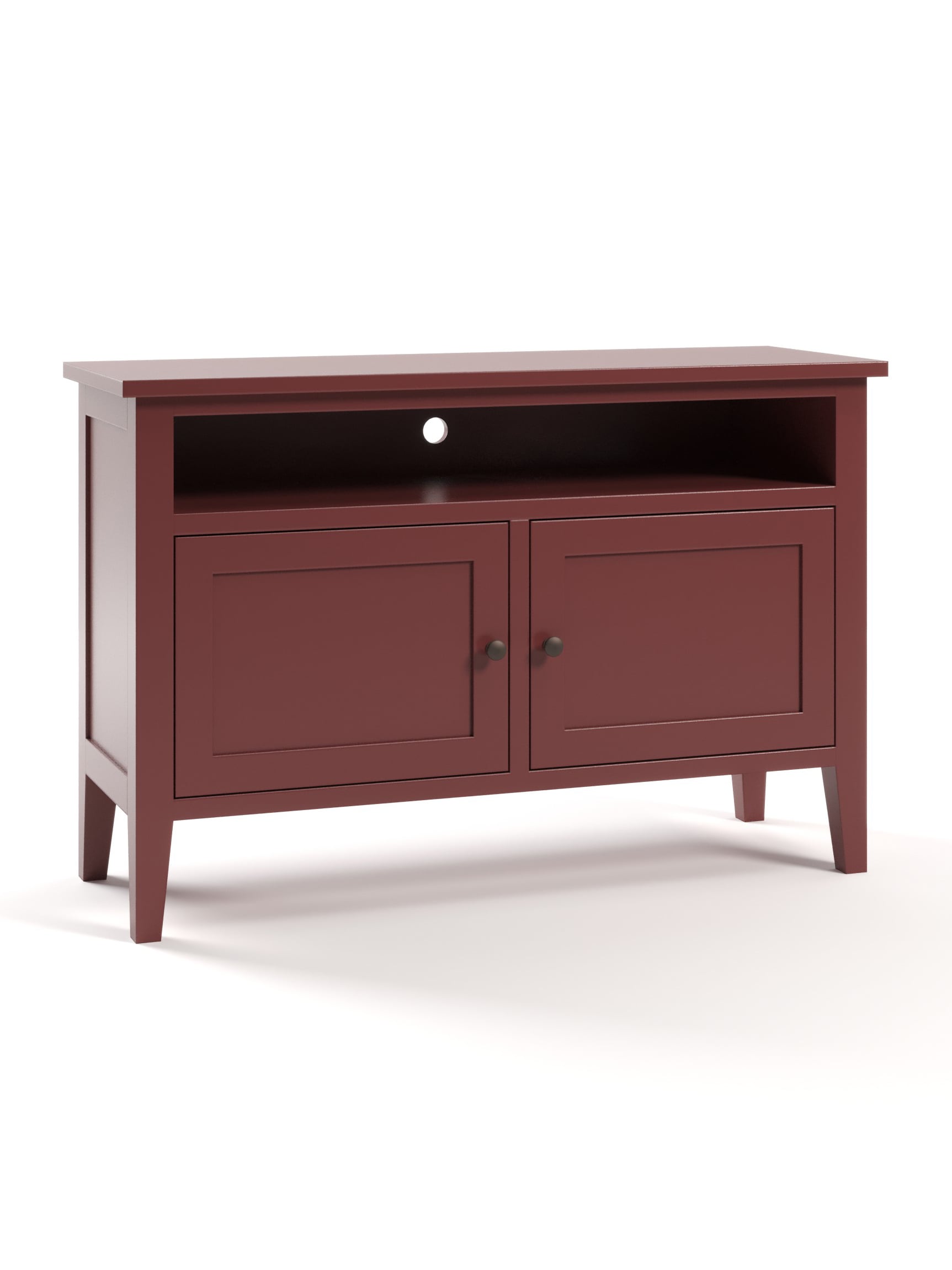 Coastal Cottage Stafford TV Console, Tapered Legs, Flat Panels, Bronze Knobs, Barn Coastal Cottage Stafford TV Console, Tapered Legs, Flat Panels, Bronze Knobs, Barn