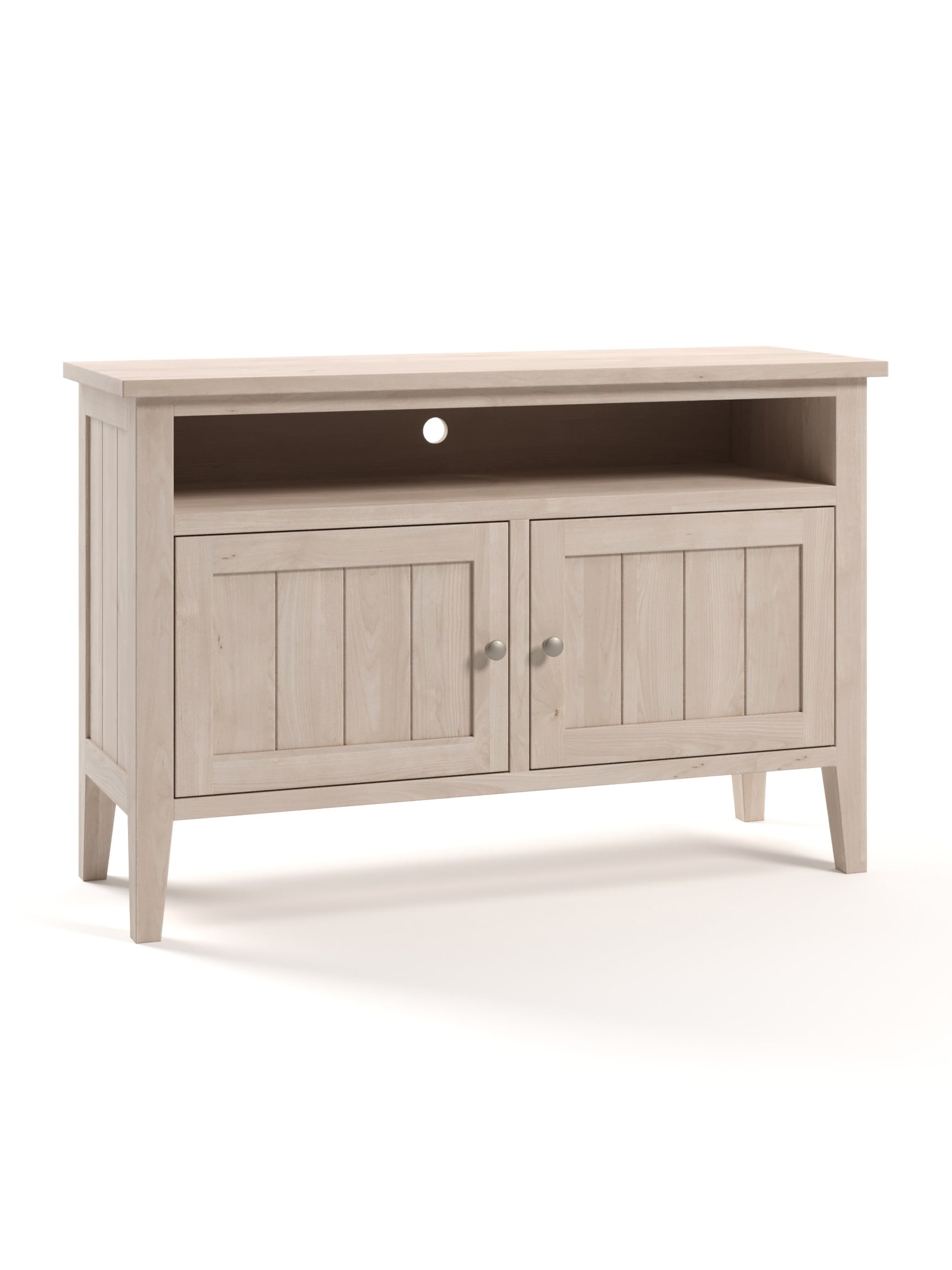 Coastal Cottage Stafford TV Console, Tapered Legs, Barn Board Panels, Nickel Knobs, Lace Stain Coastal Cottage Stafford TV Console, Tapered Legs, Barn Board Panels, Nickel Knobs, Lace Stain