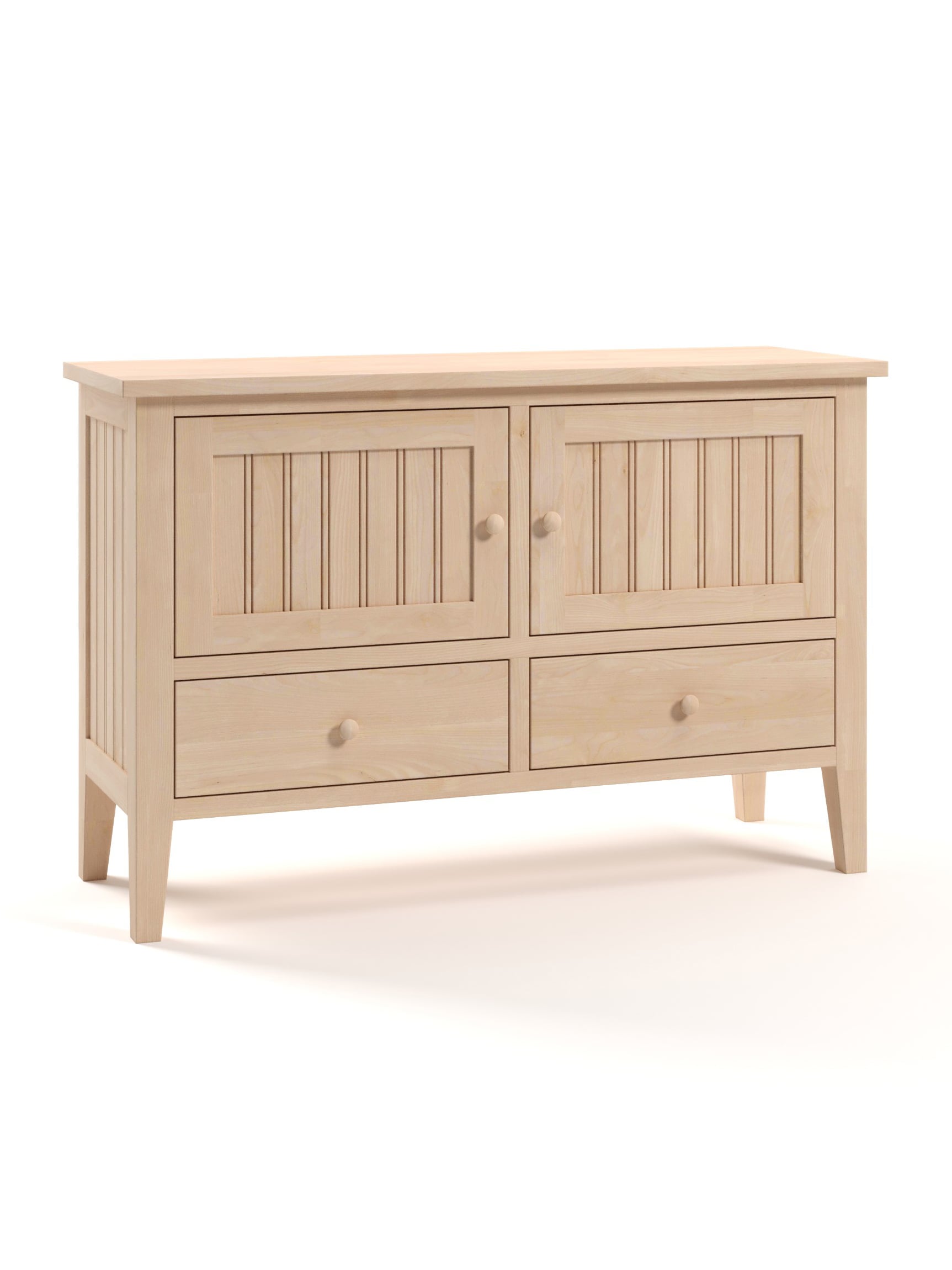 Stafford 2 Door TV Console, Tapered Legs, Beadboard Panels, Wood Knobs, Natural Stafford 2 Door TV Console, Tapered Legs, Beadboard Panels, Wood Knobs, Natural