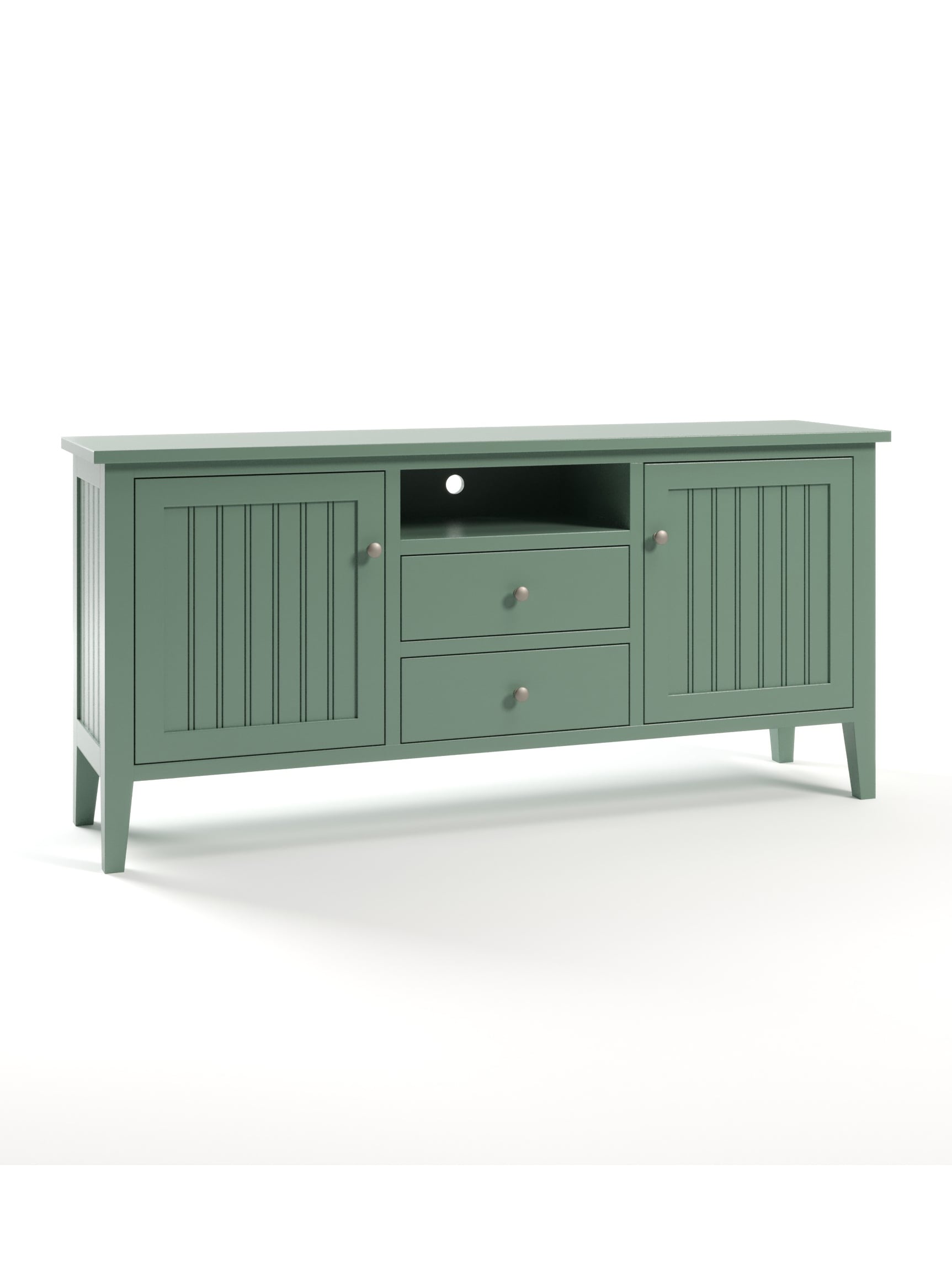 Kingston TV Console, Tapered Legs, Beadboard, Nickel Knobs, Patina Kingston TV Console, Tapered Legs, Beadboard, Nickel Knobs, Patina
