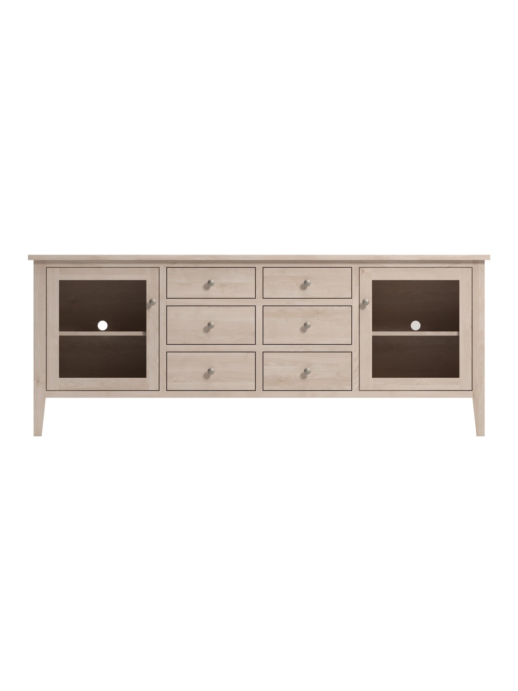 Ormond 2 Door TV Console, Tapered Legs, Glass Doors, Flat Panel, Nickel Knobs, Lace, Straight On Ormond 2 Door TV Console, Tapered Legs, Glass Doors, Flat Panel, Nickel Knobs, Lace, Straight On