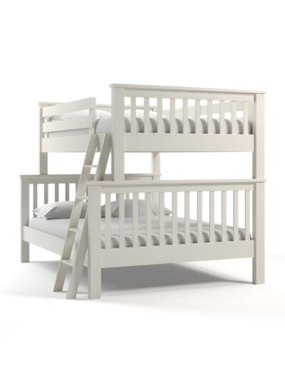 Coastal Cottage Full over Queen Bunk Bed, Ivory, Angled