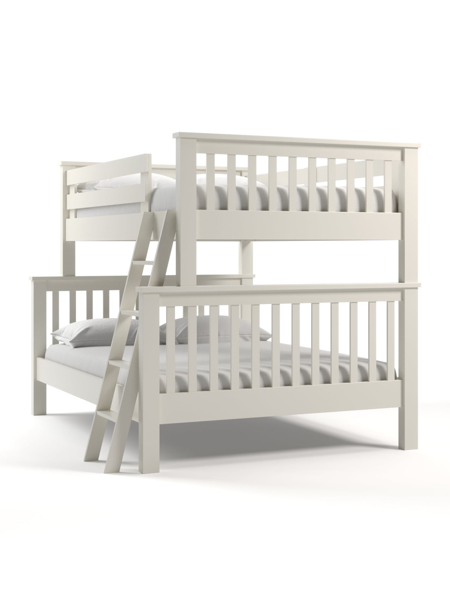 Coastal Cottage Full over Queen Bunk Bed, Ivory, Angled Coastal Cottage Full over Queen Bunk Bed, Ivory, Angled