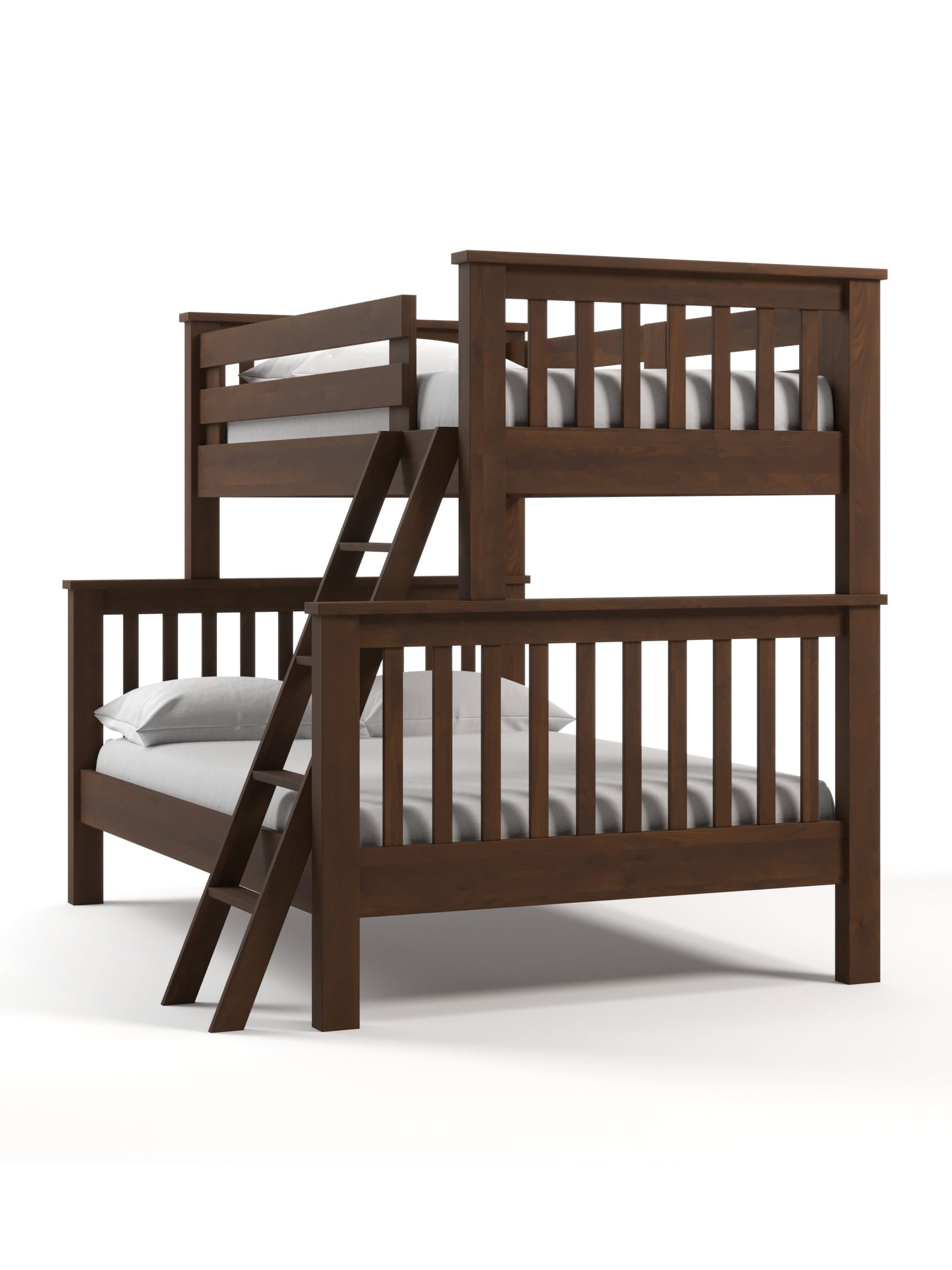 Coastal Cottage Twin over Full Bunk Bed, Coffee, Angled Coastal Cottage Twin over Full Bunk Bed, Coffee, Angled