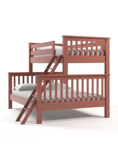Coastal Cottage Twin over Queen Bunk Bed, Baked Terracotta, Angled